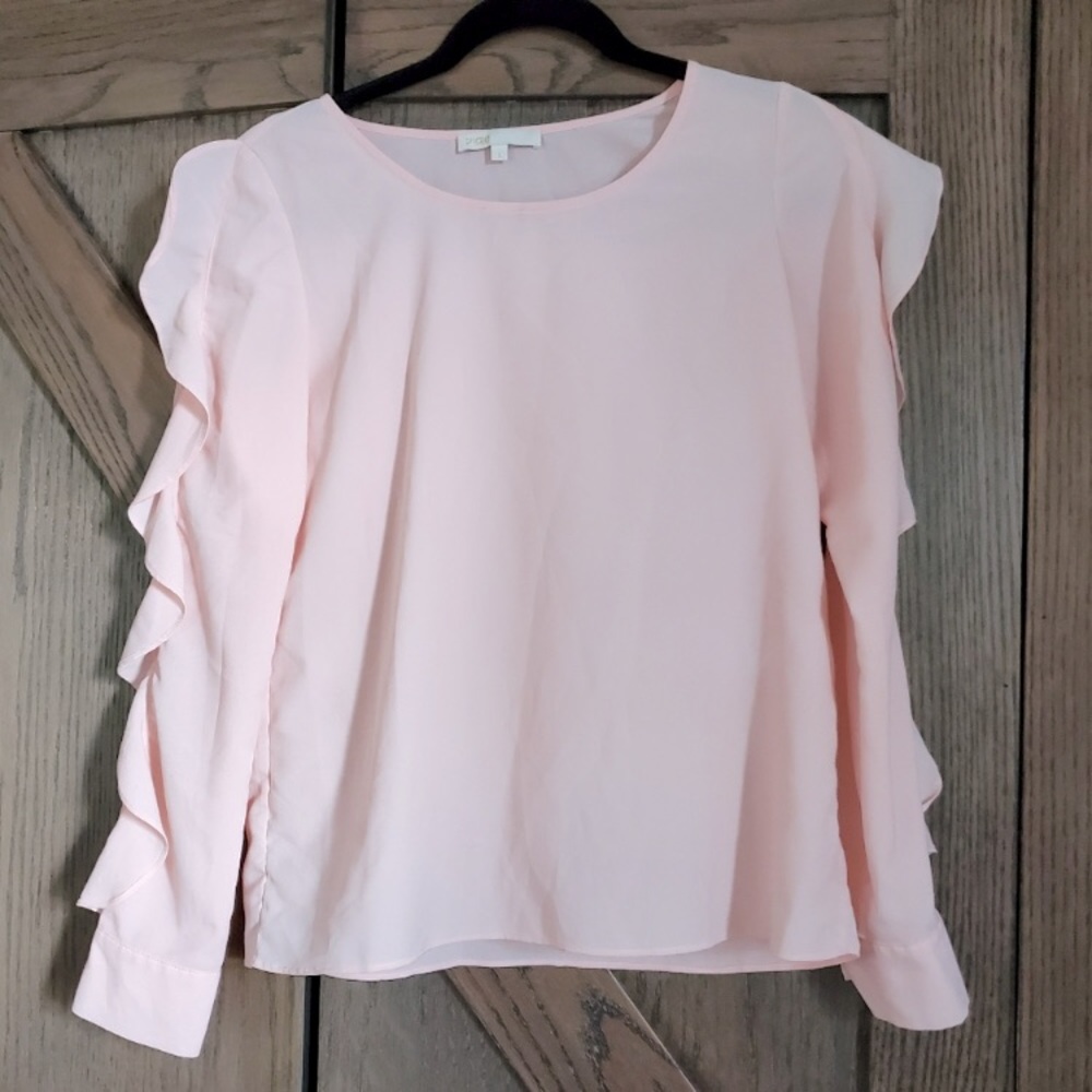 Maje pink ruffle top